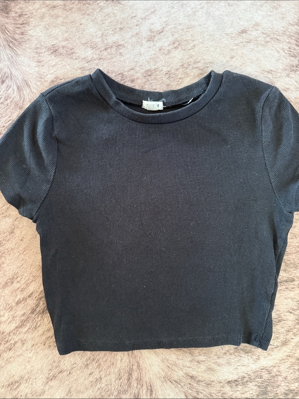 Garage Black Ribbed Crop Tee - Picture 2 of 2